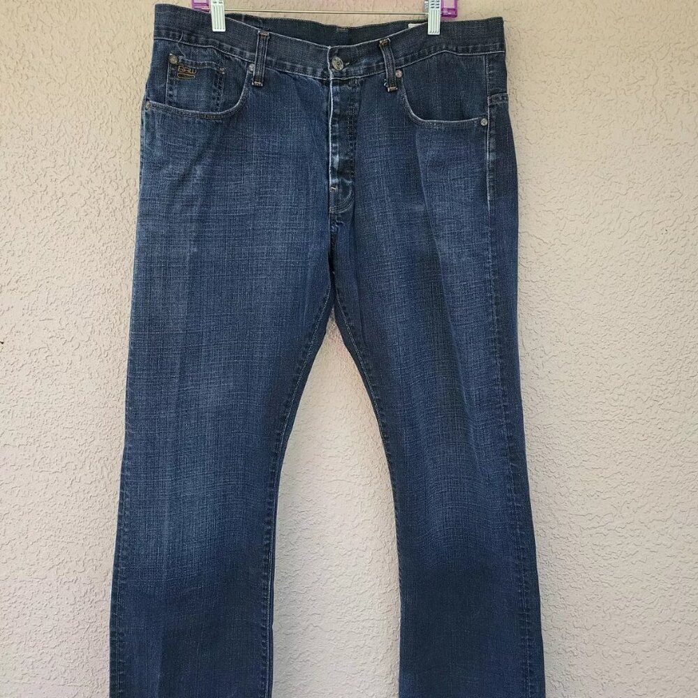 G-Star Men's Dark Wash Loose Tapered Leg Button Fly Blue Denim Jeans sz 38